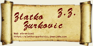Zlatko Zurković vizit kartica